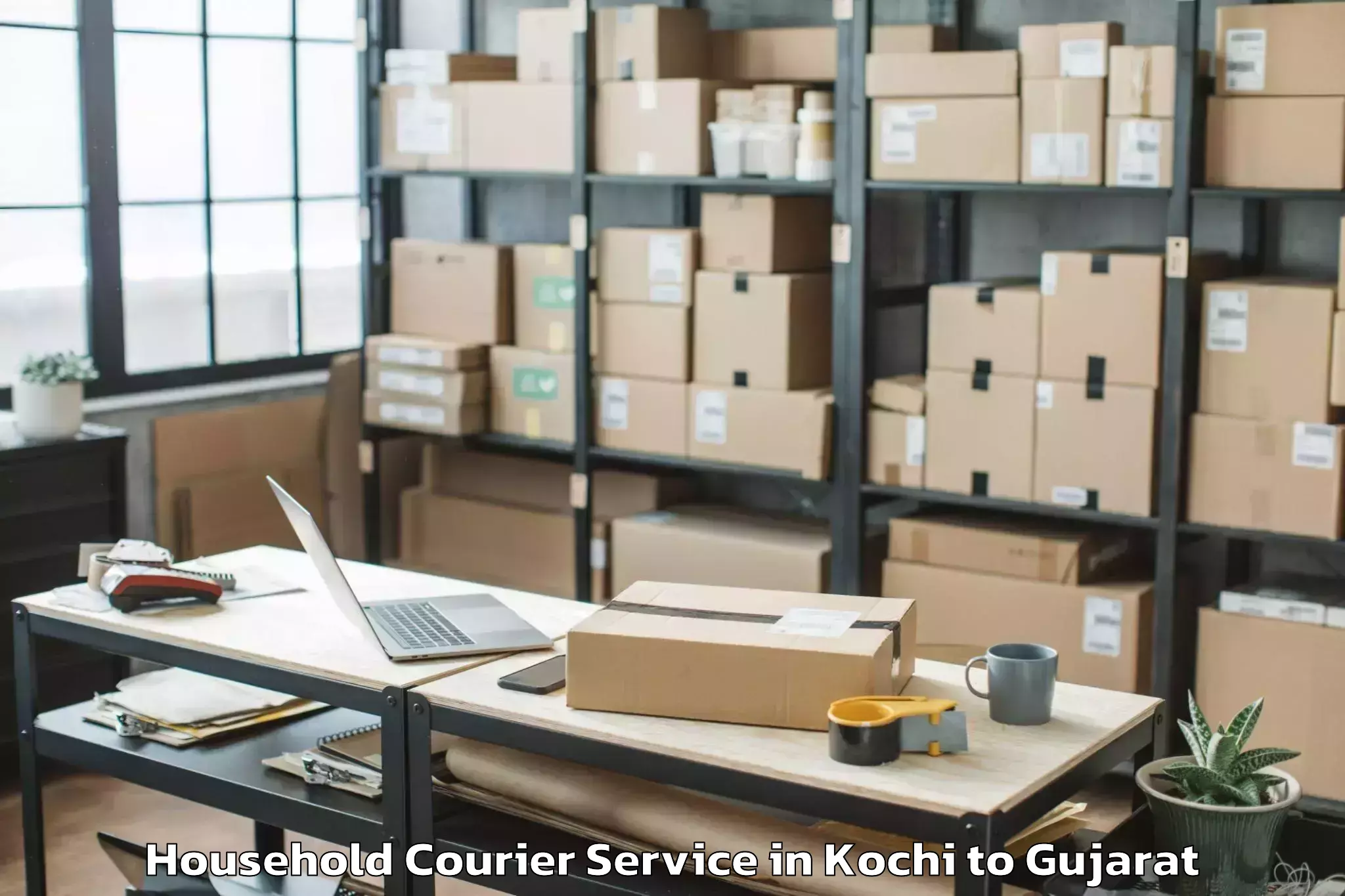 Top Kochi to Lunavada Household Courier Available